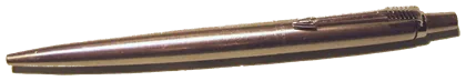 Steel barrel with a teardrop profile tapering toward the tip, with an arrow-shaped clip.